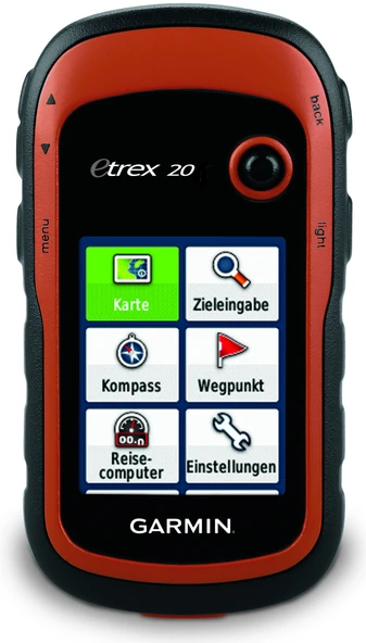 2,2" dokunmatik ekrana, 25 saate kadar pil ömrüne ve geniş dahili belleğe sahip Garmin eTrex 20 GPS el tipi cihazı ürün görseli 1