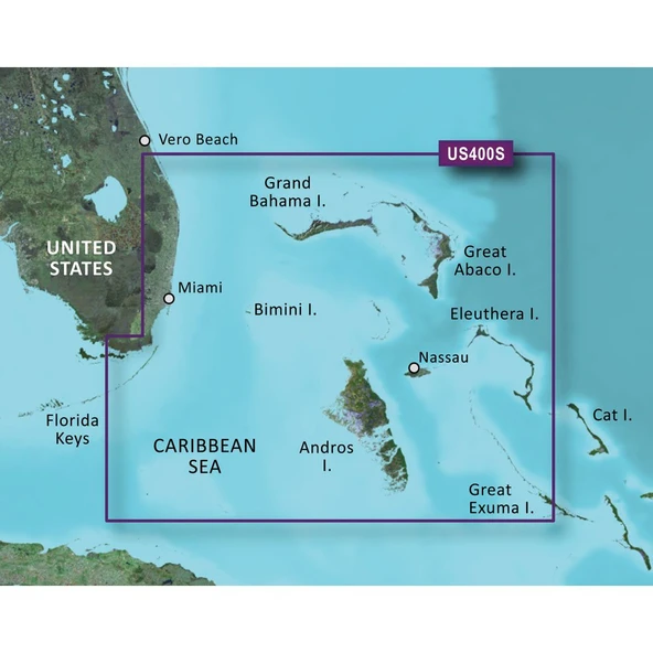 Garmin Bluechart G2 - HUS400S - Walkers Cay To Exuma Sound - Data Card ürün görseli 1