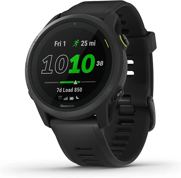 Garmin Forerunner 745 – Bireysel antrenman planlarına, özel koşu fonksiyonlarına ve ayrıntılı antrenman analizine sahip GPS triatlon saati. 1,2" renkli ekran, 1 haftaya kadar pil ömrü, suya dayanıklı ürün görseli 1