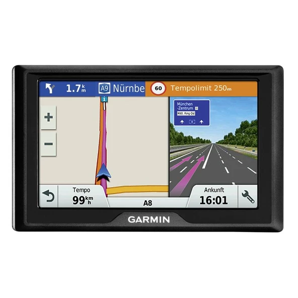6 inç dokunmatik ekrana ve Orta Avrupa için ömür boyu harita güncellemelerine sahip Garmin Drive 60 LMT AB navigasyon cihazı ürün görseli 1