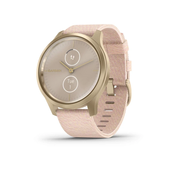 Garmin Unisex - Yetişkin vívomove Stili, Beyaz Altın/Pembe, M, 010-02240-02 ürün görseli 1