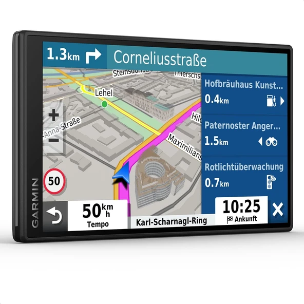 Garmin DriveSmart 55 - parlak 5,5 inç (13,97 cm) dokunmatik ekrana, Avrupa haritalarına, gerçek zamanlı trafik bilgilerine ve sürücü yardımına sahip navigasyon cihazı ürün görseli 1