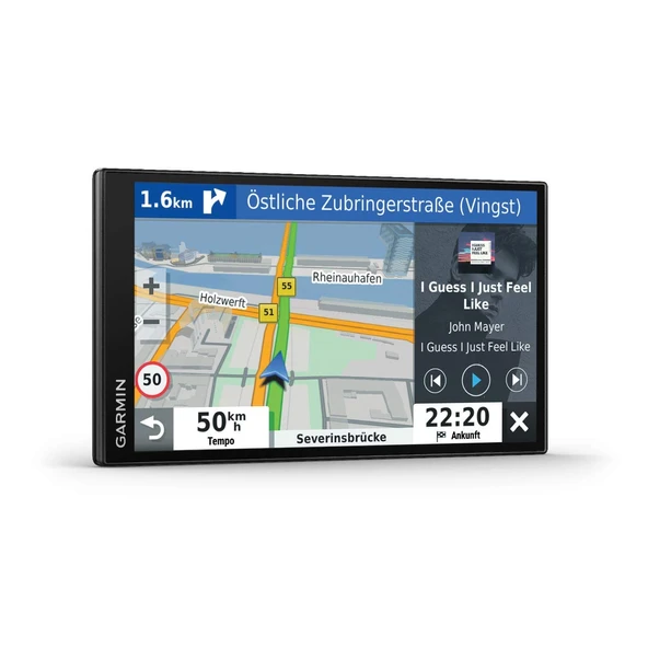 sesli yardımına sahip Garmin DriveSmart 65 - 6,95" (17,7 cm) renkli ekrana sahip navigasyon cihazı, Avrupa'nın (46 ülke) 3D haritaları, Drive uygulaması aracılığıyla canlı trafik, sürücü yardımı ürün görseli 1
