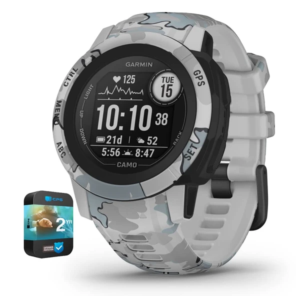 Garmin 010-02563-13 Instinct 2S Rugged Open Smartwatch Camo Edition Mist Camo | Resmi ABD Ortak Modeli | Grafik ile Premium 2YR CPS Geliştirilmiş Koruma Paketi ürün görseli 1
