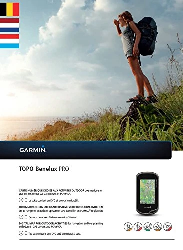 Garmin TOPO Benelux PRO topografik vektör haritası, siyah, düz ürün görseli 1