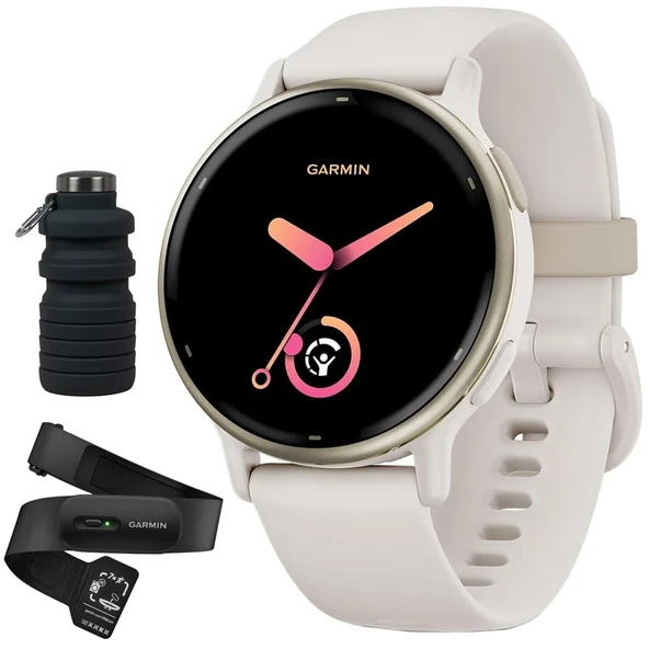 Garmin Vivoactive 5 Fitness Smartwatch, HRM 200 Kalp Puanı İzleyici (XS-S) Sche Monitori ile Deco Essentials Collapsable Water Şişe ürün görseli 1