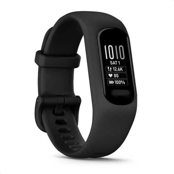Garmin vivosmart 5 – ekstra geniş OLED dokunmatik ekrana, uyku kalitesi ve kalp atış hızı ölçümü,fitness takipçisi. 7 güne kadar pil ömrü, su geçirmezlik ve acil durum yardımı. ürün görseli 1