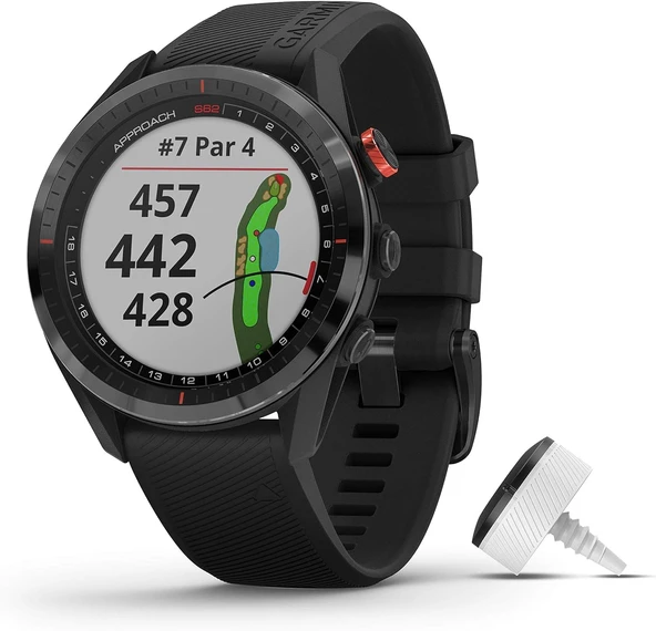 Garmin Yaklaşım S62 Sche, Premium Golf GPS 3 CT10 Club İzleme Sensörleri, İnşa Edilmiş Sanal Caddie, Mapping ve Full Color Ekran, Black (Yenilenen Premium) ürün görseli 1