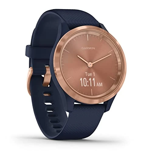 Garmin Unisex - Yetişkin vívomove 3S, Koyu Mavi/Gül Altın, S, 010-02238-03 ürün görseli 1