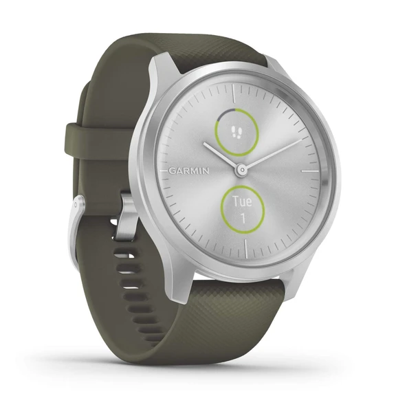 Garmin Unisex - Yetişkin vívomove Stili, Gümüş/Yosun Yeşili, M, 010-02240-01 ürün görseli 1