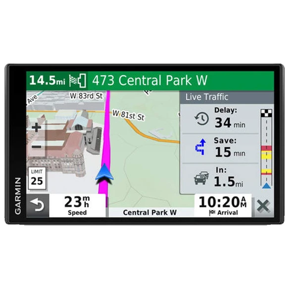 Garmin 010-02038-02 DriveSmart 65, Yapılı Ses Kontrollü GPS Navigator 6.95” High-Res Display, Black Black ürün görseli 1