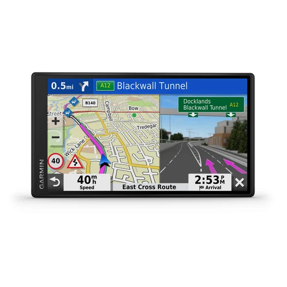 Garmin DriveSmart 55 MT-S 5,5 inç uydu navigasyonu, uçtan uca ekran, İngiltere ve İrlanda harita güncellemeleri, canlı trafik, Bluetooth eller serbest arama ve sürücü uyarıları ürün görseli 1