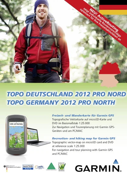 Garmin eğlence ve yürüyüş haritası Topo Almanya 2012 Pro Kuzey Almanya ürün görseli 1