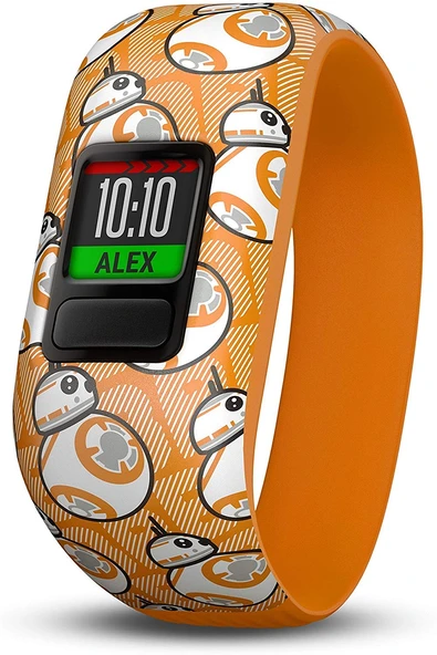 Garmin vivofit jr. 4 yaş ve üzeri çocuklar için Star Wars BB-8 tasarımında 2 adet dijital, su geçirmez aksiyon saati, macera uygulaması, adımsayar, turuncu, 1 yıla kadar pil ömrü, oynaması eğlenceli ürün görseli 1