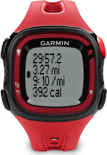 Garmin Fitness Watch Forerunner 15, kalp atış hızı göğüs kayışlı, kırmızı/siyah, L, 010-01241-51 ürün görseli 1