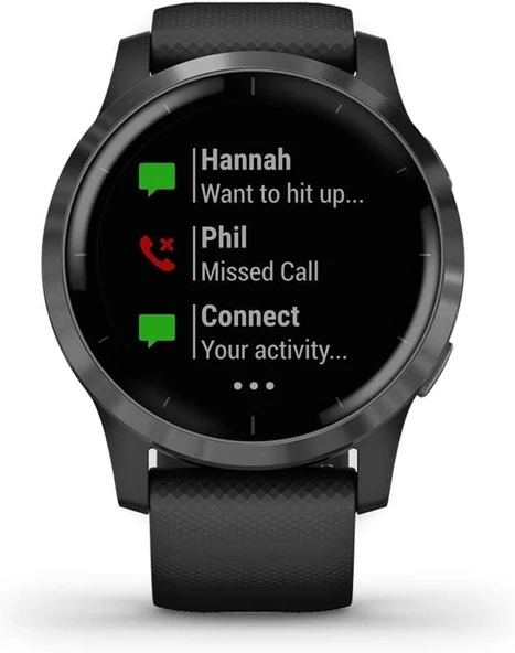Garmin Vivoaktif 4 GPS Fitness Smartwatch Black Case ve Slate Hardware ile ürün görseli 1