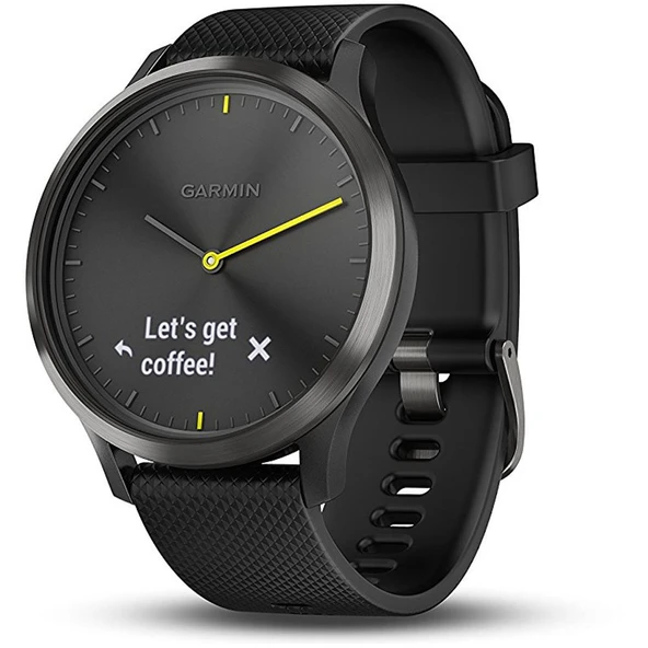 Garmin vIvomove HR, Erkekler ve Kadınlar için Hibrit Smartwatch, Black Silikon Band ile Siyah, Büyük ürün görseli 1