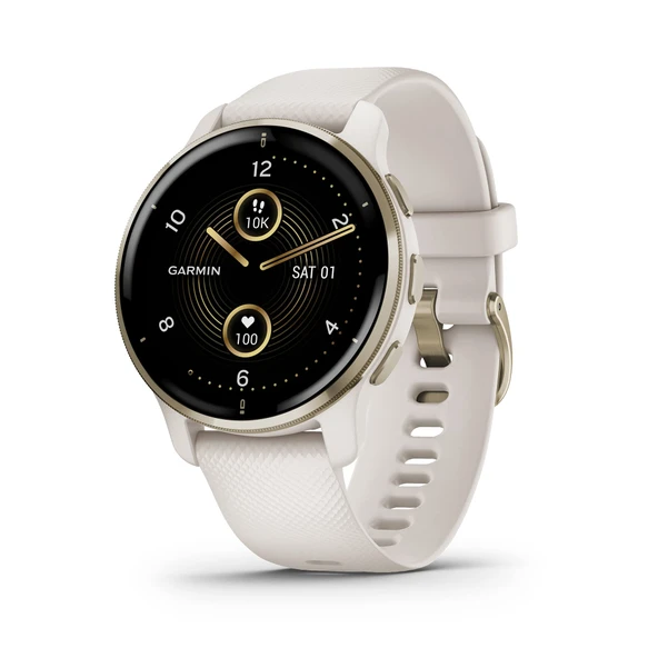 Garmin Venu 2 Plus, Call ve Text ile GPS Smartwatch, Gelişmiş Sağlık İzleme ve Fitness Özellikleri, Ivory Band ile Işık Altın ürün görseli 1