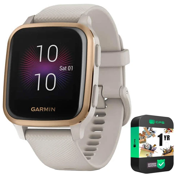 Garmin 010-02426-01 Venu SQ Music Edition - Rose Gold Bezel Sche ile 1 YR CPS Geliştirilmiş Koruma Paketi ürün görseli 1