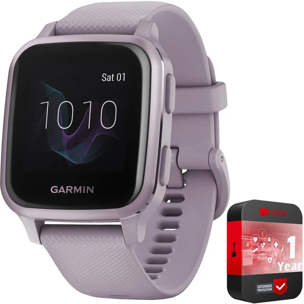 Garmin 010-02427-02 Venu Sq, Metallic Orchid Alüminyum Bezel with Orchid Case and Silikon Band Sche with 1 YR CPS Geliştirilmiş Koruma Paketi ürün görseli 1