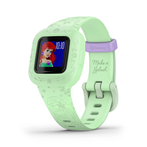 Garmin vivofit jr. 3 Disney Princess Ariel - 4 yaş ve üzeri çocuklar için su geçirmez dijital aktivite takip cihazı, adımsayar, 1,4 cm geniş ekran, acil durum bağlantısı, 1 yıla kadar pil ömrü, test ürün görseli 1
