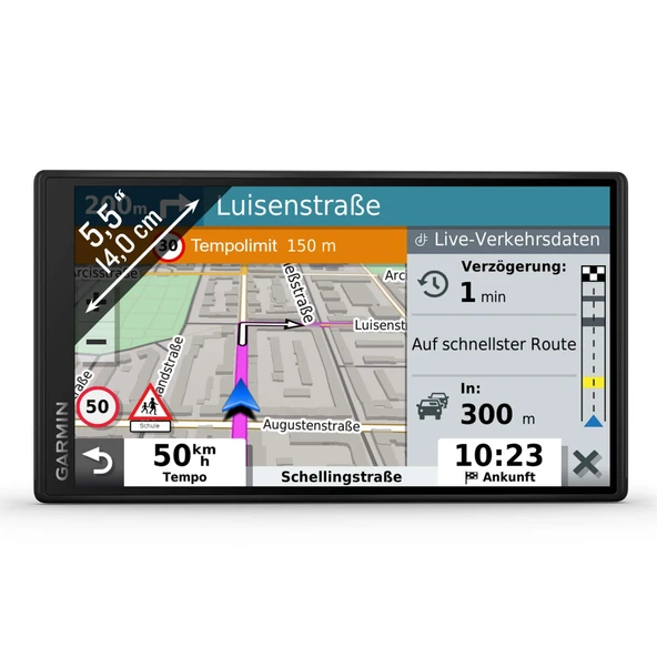 Garmin DriveSmart 55 MT-S EU Navi - Çerçevesiz ekran, 3D navigasyon haritaları ve canlı trafik ürün görseli 1