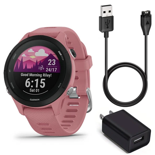Garmin Forerunner® 255S, Smaller GPS Koşu Smartwatch, Advanced Insights, Long-Lasting Battery, (Light Pink) Power Sche ürün görseli 1