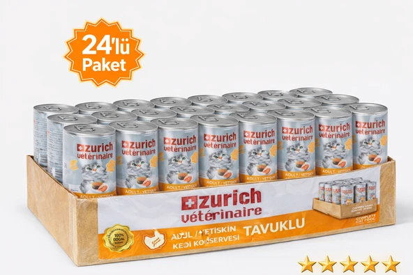 Zurich Veterinaire Tavuklu Yetişkin Kedi Konservesi 415 gr x 24’lü Paket ürün görseli 1