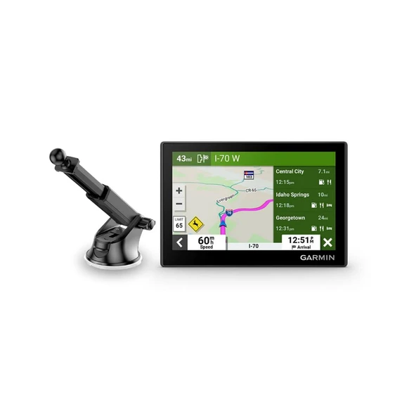 Garmin Drive 53 ve Trafik GPS Navigator Sche with Knox Gear GPS Suction Cup Mount with Light Design, Ayarlanabilir Yükseklik, ve UIing Arm (Black) (2 Madde) ürün görseli 1