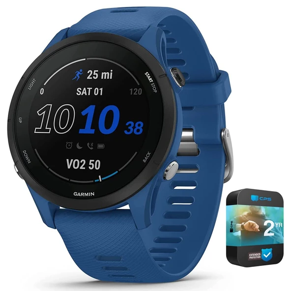 Garmin 010-02641-01 Forerunner 255 GPS Smartwatch Tidal Blue | Resmi ABD Ortak Modeli | Sche with 2 YR CPS Geliştirilmiş Koruma Paketi ürün görseli 1