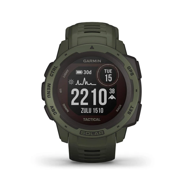 Garmin  Instinct - spor/fitness işlevlerine sahip su geçirmez GPS akıllı saati. Bilekten kalp atış hızı ölçümü, fitness takipçisi ve akıllı telefon bildirimleri. ürün görseli 1