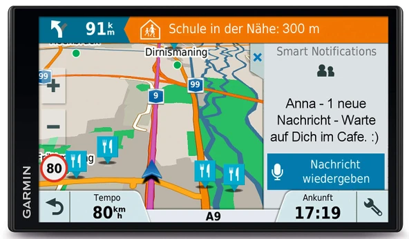 Garmin Drive Smart 61 LMT-D AB navigasyon cihazı, Avrupa haritası, ömür boyu harita güncellemeleri ve trafik bilgileri, akıllı bildirimler, 6,95 inç (17,7 cm) dokunmatik ekran, 010-01681-13 siyah ürün görseli 1