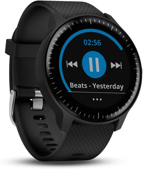 Garmin Vivoactive 3 Music, GPS Smartwatch with Music Storage, Wi-Fi, Black with Paslanmaz Donanım- Worldwide (Renewed) ürün görseli 1