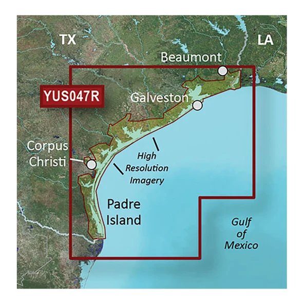 Garmin BlueChart g2 HD w/High Decision Uydu Imagery - Texas Gulf Coast ürün görseli 1