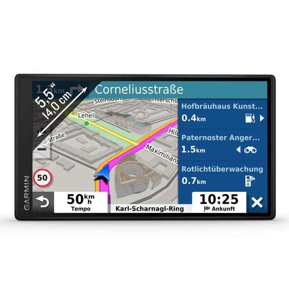 Garmin DriveSmart 55 MT-D EU Navi - Çerçevesiz dokunmatik ekran, 3D navigasyon haritaları ve DAB+ aracılığıyla canlı trafik ürün görseli 1