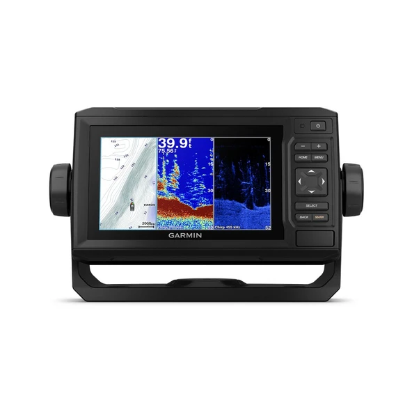 Garmin Echomap Plus 63Cv with Transducer, 6" Chartplotter/Sonar Combo with CHIRP Traditional And ClearVu Scanning Sonar Transducer and built In LakeVu HD Inland Maps ürün görseli 1