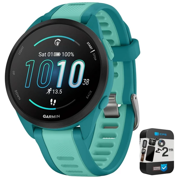Garmin 010-02863-32 Forerunner 165 Music Smart Sport Watch, Turquoise + Aqua | Resmi ABD Ortak Modeli | Sche with 2 YR CPS Advancedd Protection Pack ürün görseli 1