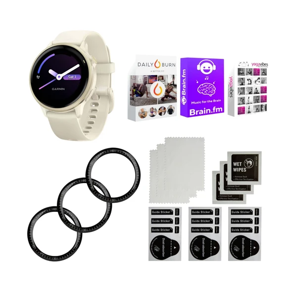 Garmin vivo 6 Smartwatch (Lunar Gold/Bone Band) Fitness ve Wellness Plus Software ve Tempered Glass ürün görseli 1