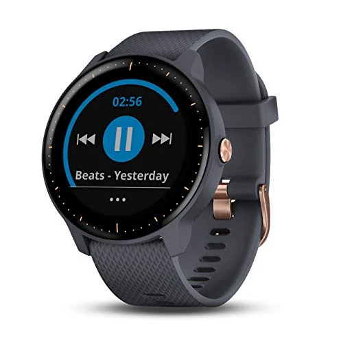 Garmin vívoaktif 3 Müzik, Müzik Depolama ve Yapılı- Spor Uygulamaları, Granit Blue/Rose Gold (010-01985-31) ürün görseli 1