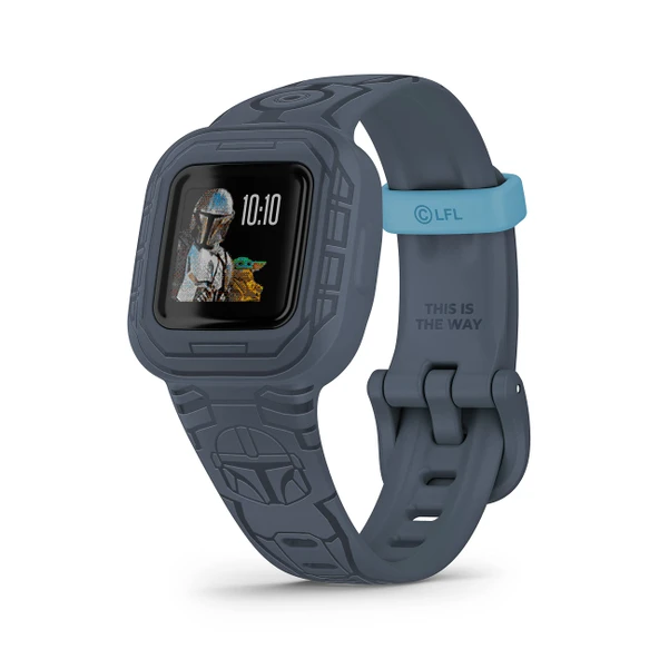 Garmin vivofit jr. 3 Star Wars The Mandalorian 4+ Yaşındaki Çocuklar için Su Geçirmez Dijital Etkinlik Takip Cihazı, Adımsayar, Büyük 0,5" Ekran, Acil Durum İletişimi, 1 Yıla Kadar Pil, Test, S ürün görseli 1