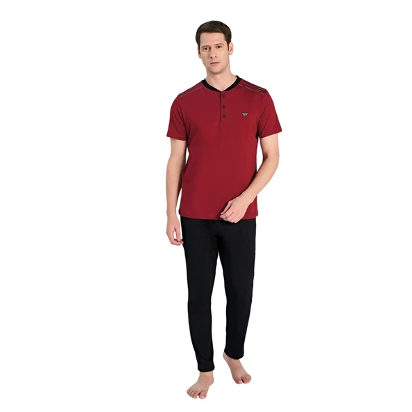 Over Sleep 2354 Erkek Süprem Yazlık Pijama Takım (M-L-XL-2XL) ürün görseli 1
