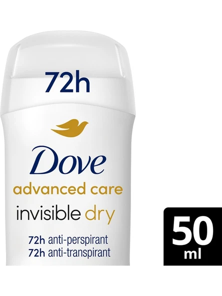 Dove Kadın Stick Deodorant Invisible Dry Advanced Care 72 Saat 50 ml ürün görseli 1
