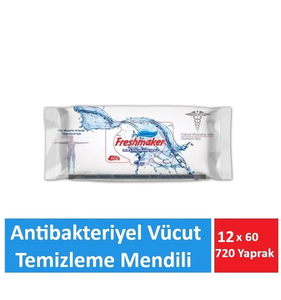 Freshmaker Antibakteriyel Hasta Vücut Temizleme Mendili XL 720 Yaprak ürün görseli 1