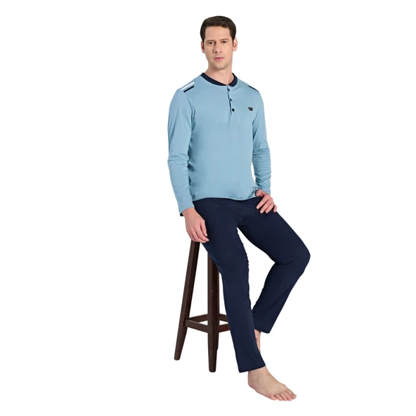 Over Sleep 2307 Erkek Süprem Yazlık Pijama Takım (S-M-L-XL) ürün görseli 1