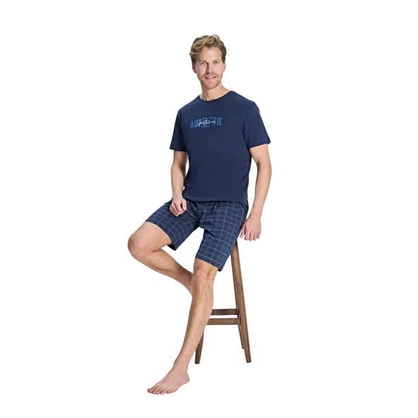 Over Sleep 2391 Erkek Süprem Şort Yazlık Pijama Takım (M-L-XL-2XL) ürün görseli 1