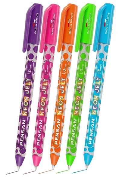 Neon Tükenmez Kalem 5 Renk Pensan Neon Jely Fosforlu Jel Pilot Kalem Siyah Defter Kalemi Yumuşak Yazım ürün görseli 1