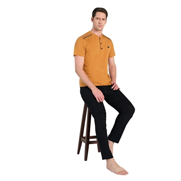 Over Sleep 2356 Erkek Süprem Yazlık Pijama Takım (S-M-L-XL) ürün görseli 1