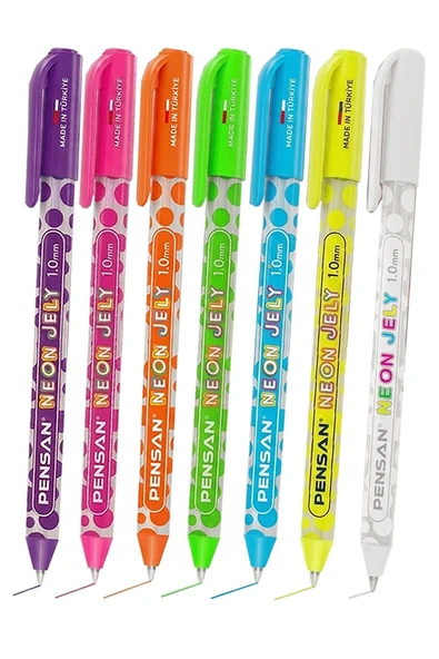 Neon Tükenmez Kalem 7 Renk Pensan Neon Jely Fosforlu Jel Pilot Kalem Siyah Defter Kalemi Yumuşak Yazım ürün görseli 1