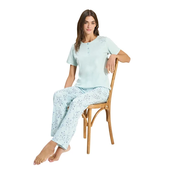 Over Sleep 3337 Kadın Modal Yazlık Pijama Takım (M-L-XL-2XL) ürün görseli 1