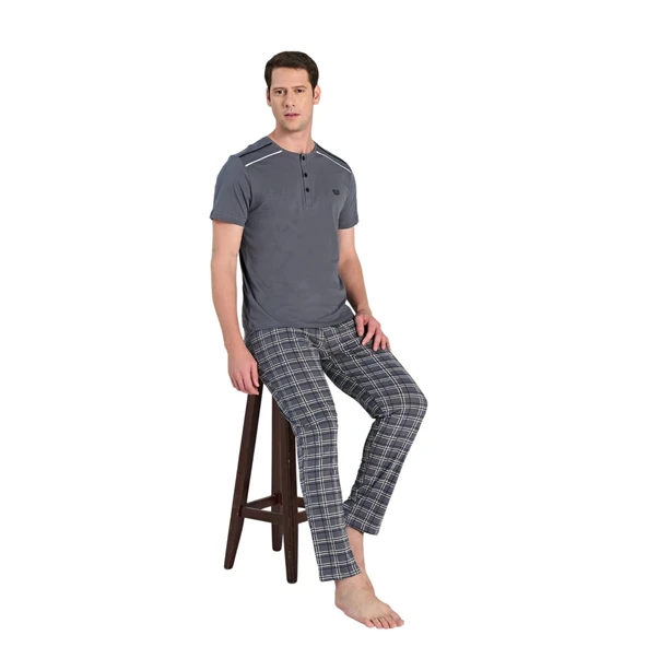 Over Sleep 2339 Erkek Süprem Yazlık Pijama Takım (M-L-XL-2XL) ürün görseli 1